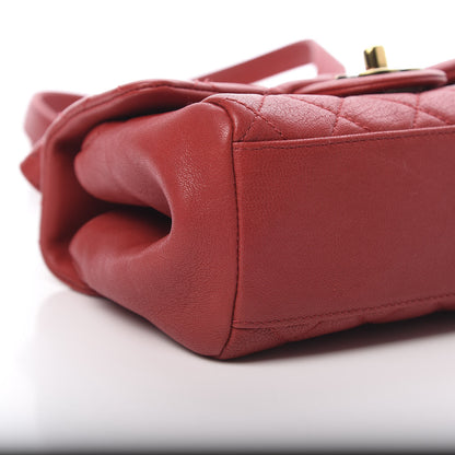 Chanel Shiny Sheepskin Quilted Mini Trapezio Flap Red 9 of 11