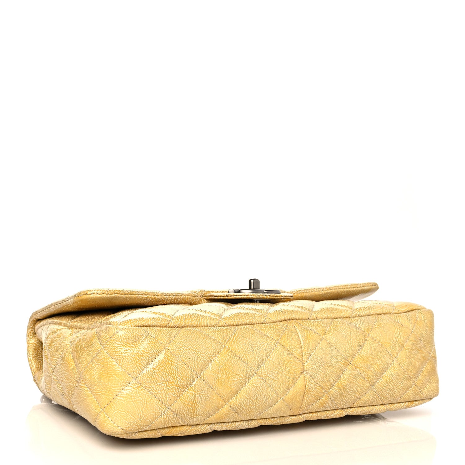 Chanel Crinkled Patent Quilted Jumbo Single Flap Light Beige 4 of 10