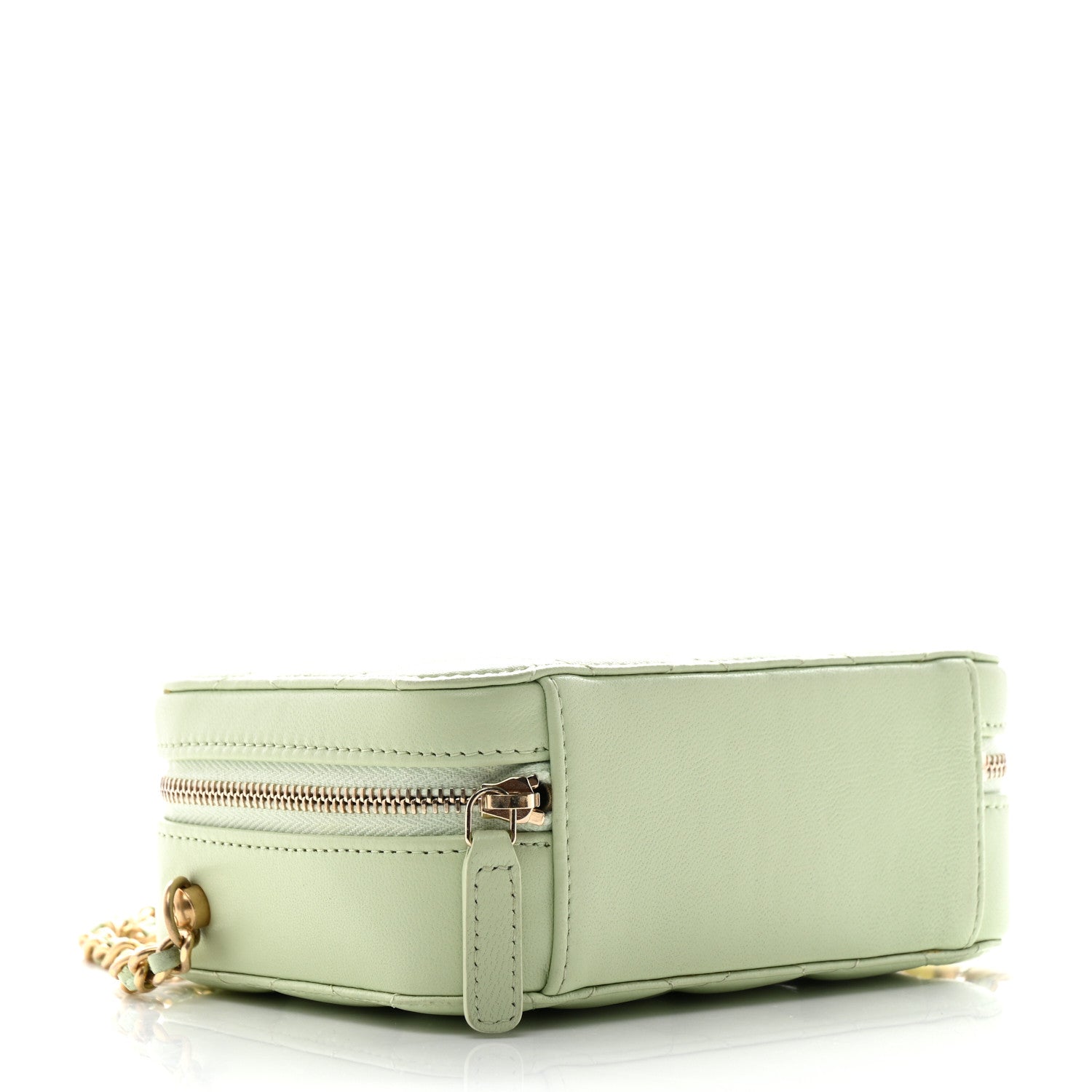 Chanel Lambskin Quilted CC Pearl Crush Camera Case Light Green 4 of 10
