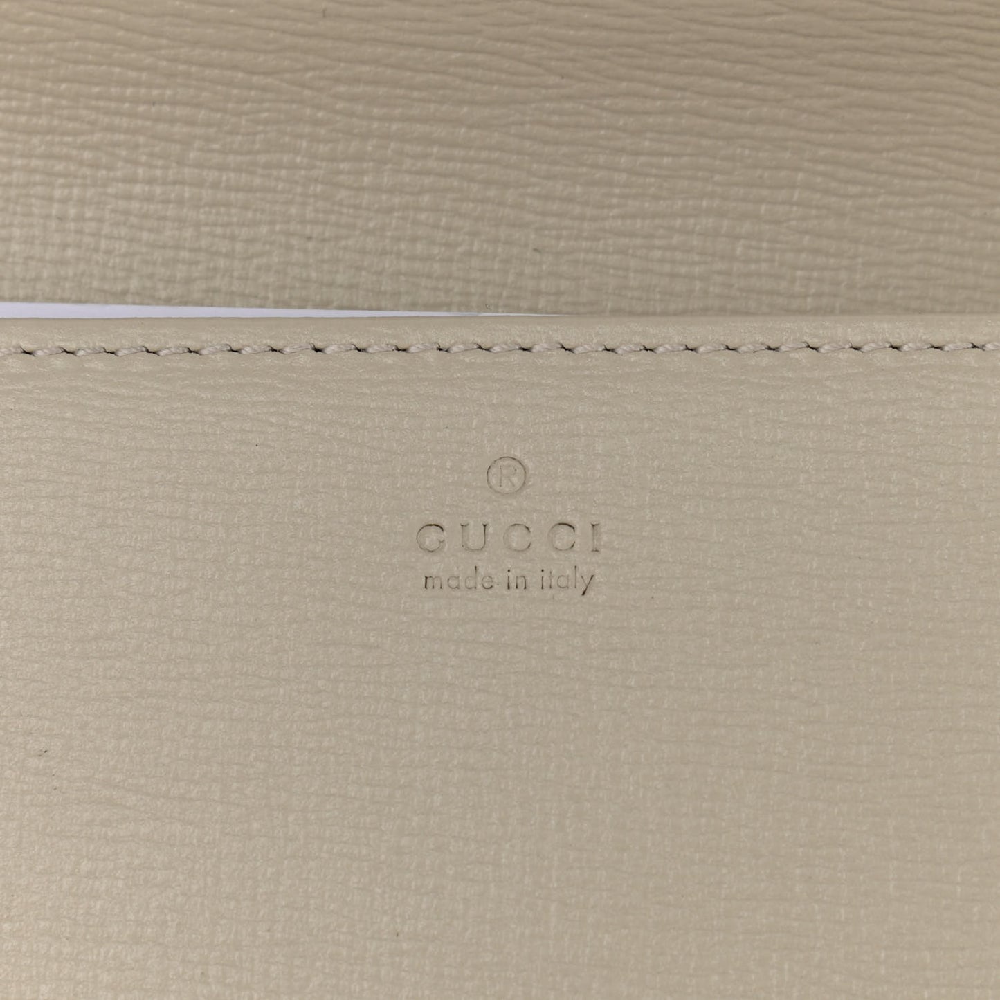 GG Supreme Monogram Azalea Calfskin Horsebit 1955 Wallet On Chain Beige Ebony Mystic White