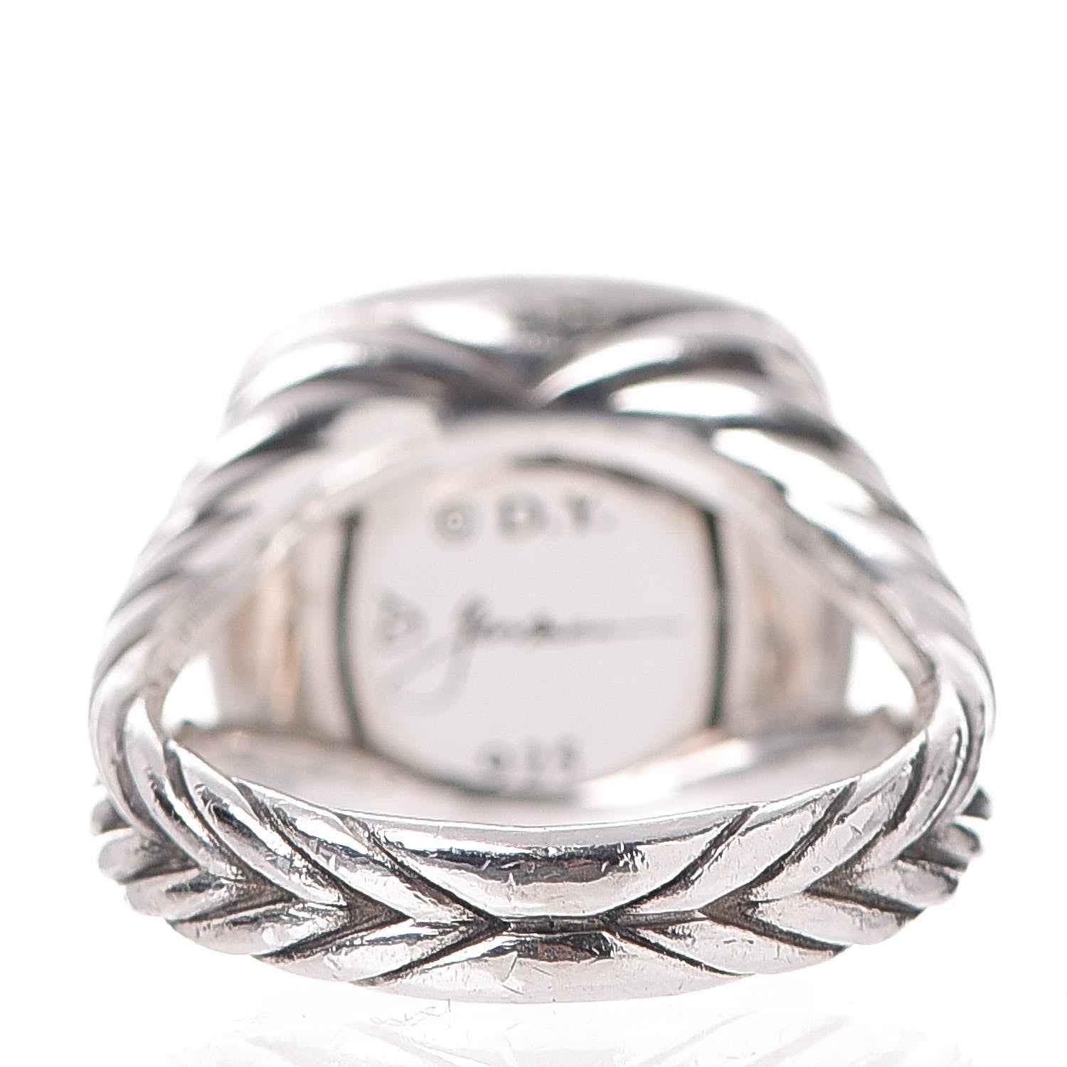 David Yurman Sterling Silver Diamond 14mm Albion Pave Ring 51 5.75 4 of 5