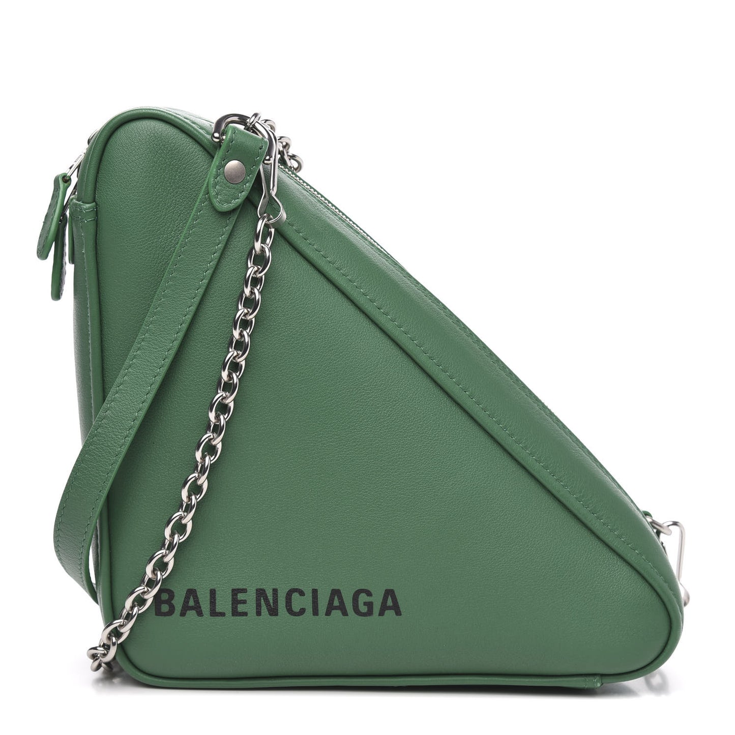 Shiny Day Calfskin Triangle Crossbody XS Vert Irlandais