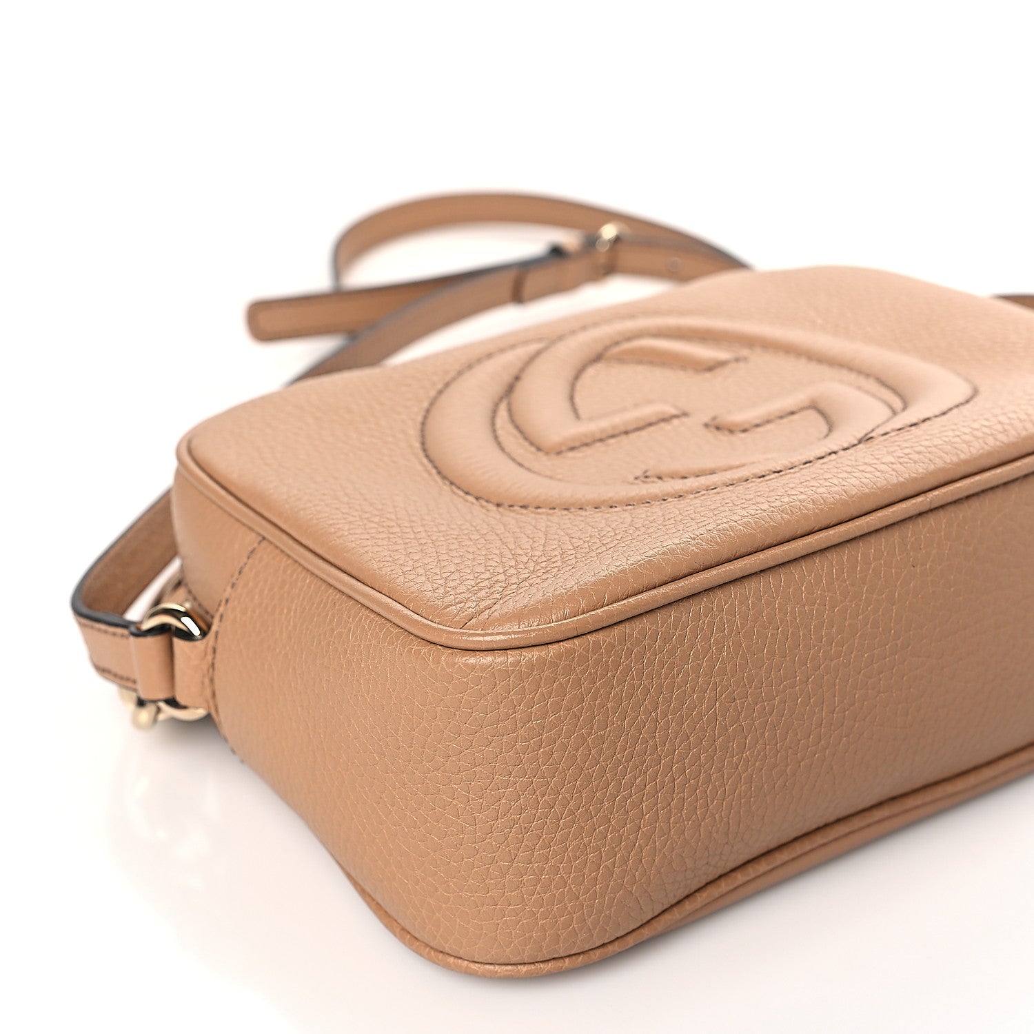 Gucci Pebbled Calfskin Small Soho Disco Bag Camelia 8 of 9