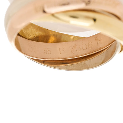 Cartier 18K Pink Yellow White Gold Classic Les Must De Cartier Trinity Ring 55 7.25 3 of 4