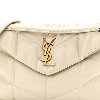 Saint Laurent Lambskin Quilted Small Loulou Puffer Monogram Chain Satchel Crema Soft 8 of 10