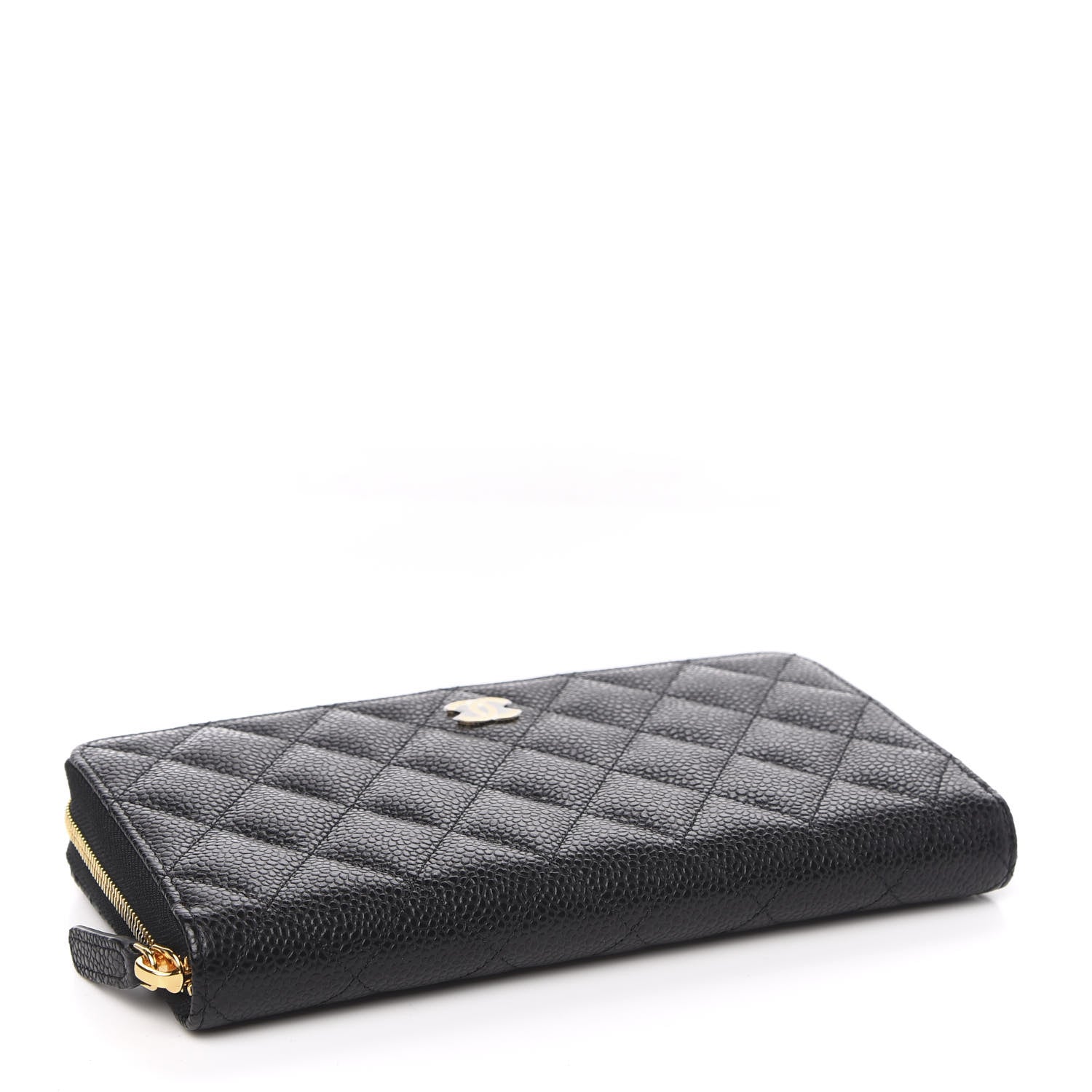 Chanel Caviar Quilted Large Gusset Zip Around Wallet Black 4 of 9