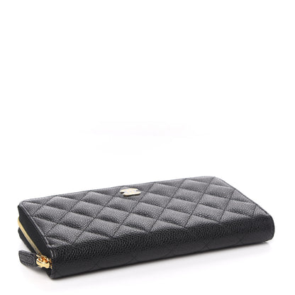 Chanel Caviar Quilted Large Gusset Zip Around Wallet Black 4 of 9