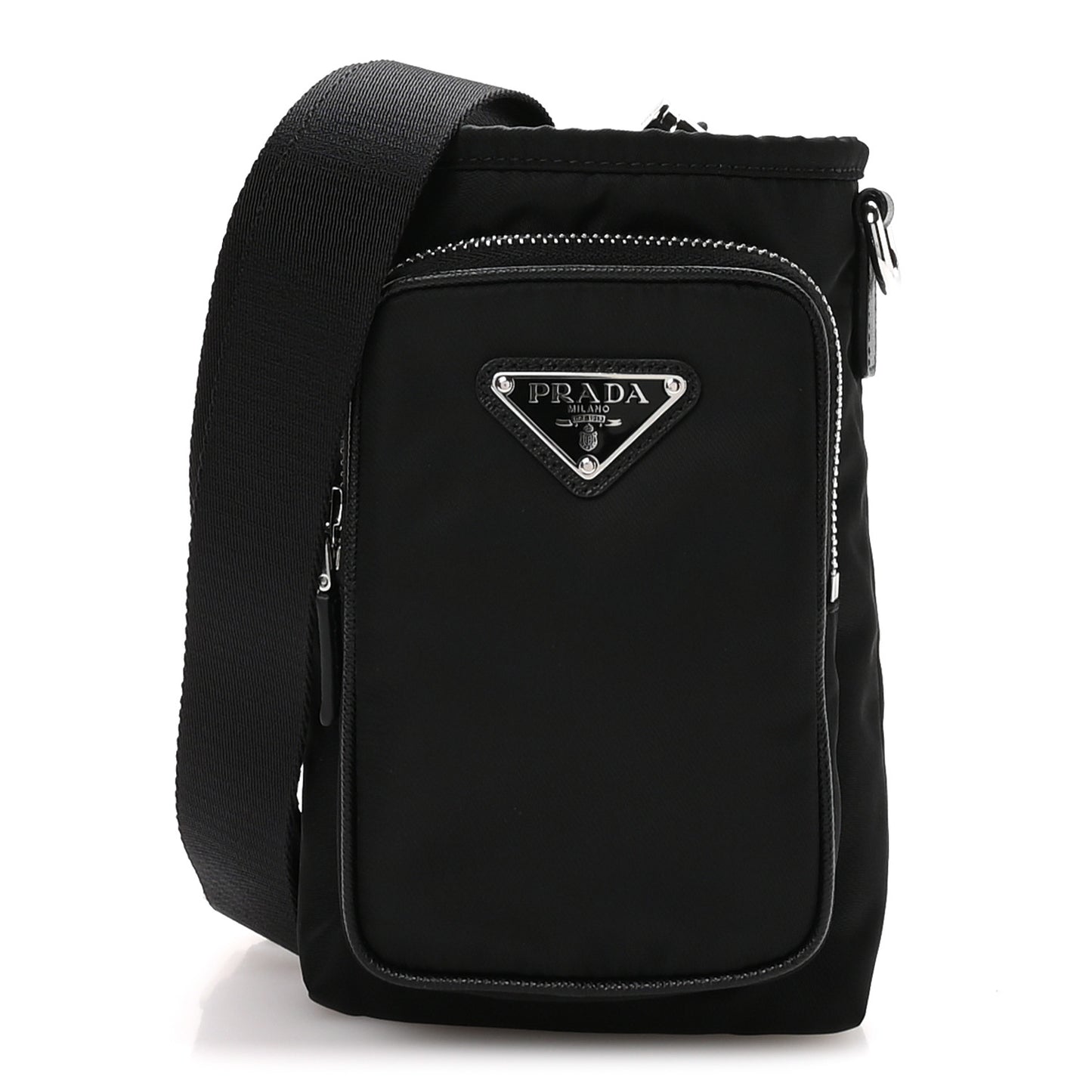 Tessuto Nylon Saffiano Phone Case Crossbody Black