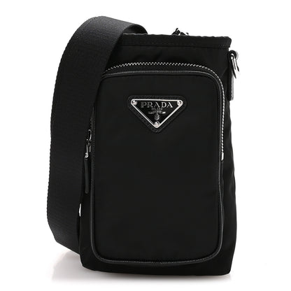 Prada Tessuto Nylon Saffiano Phone Case Crossbody Black 1 of 10