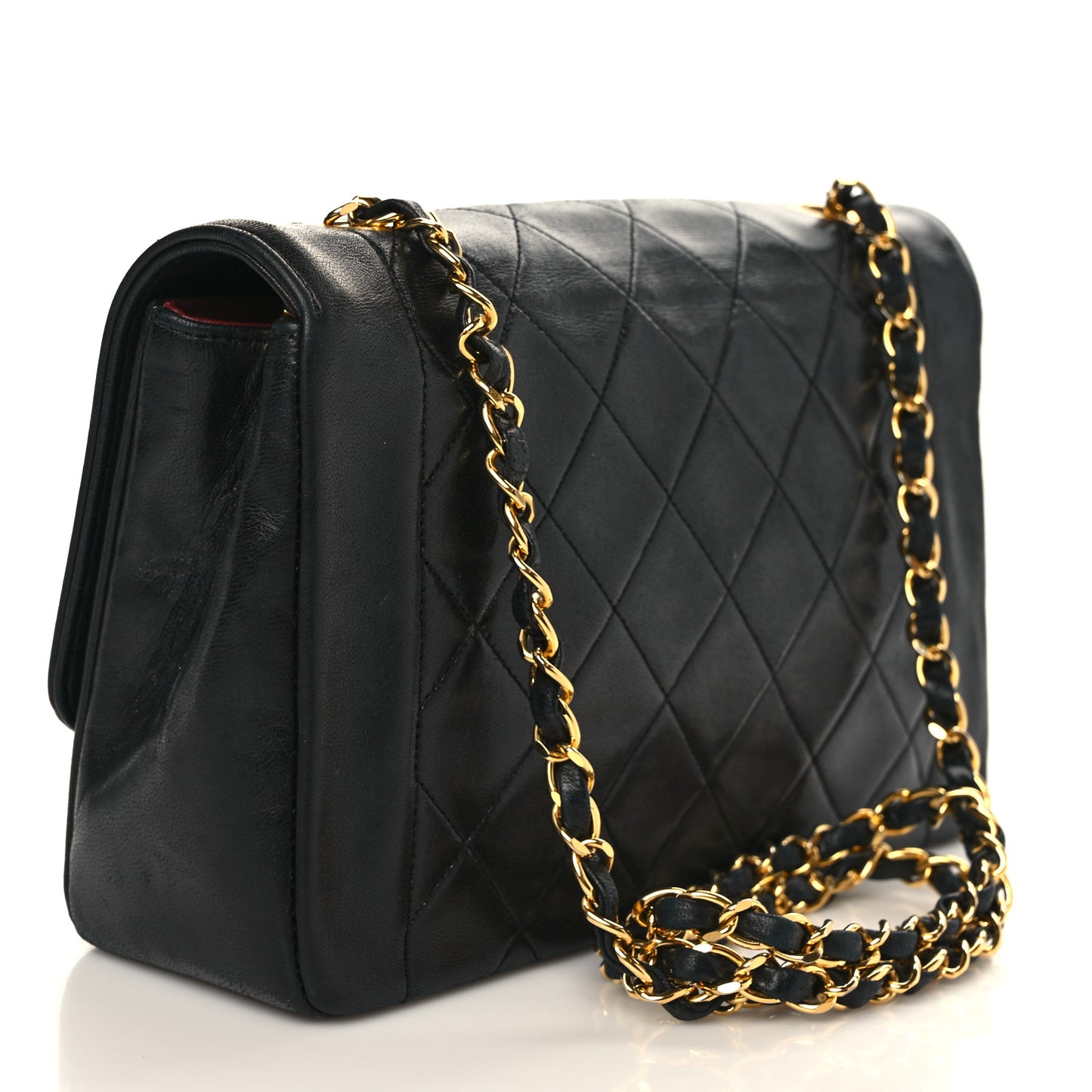 Lambskin Quilted Medium Single Flap Black