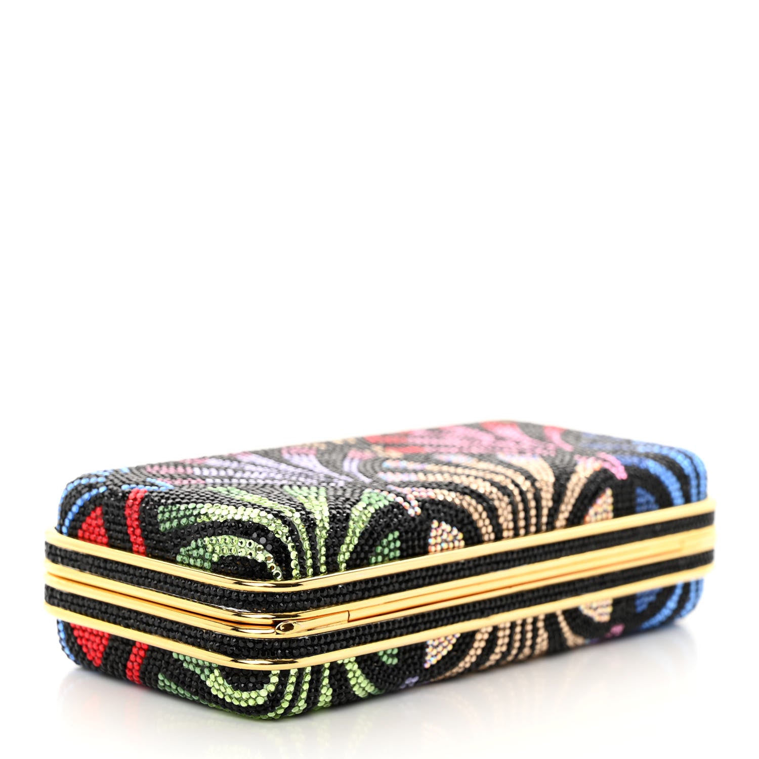 Judith Leiber Swarovski Crystal Minaudiere Clutch Black Multicolor 5 of 11