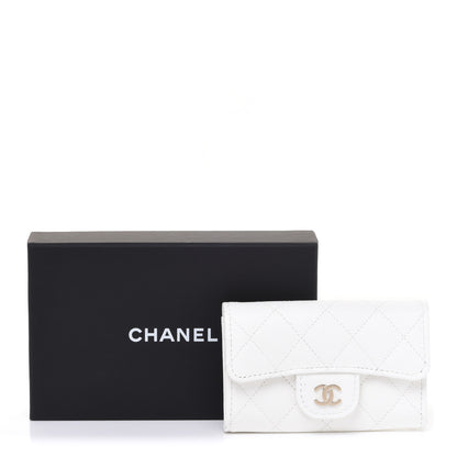 Chanel Caviar Quilted Flap Card Holder Wallet White 9 of 9