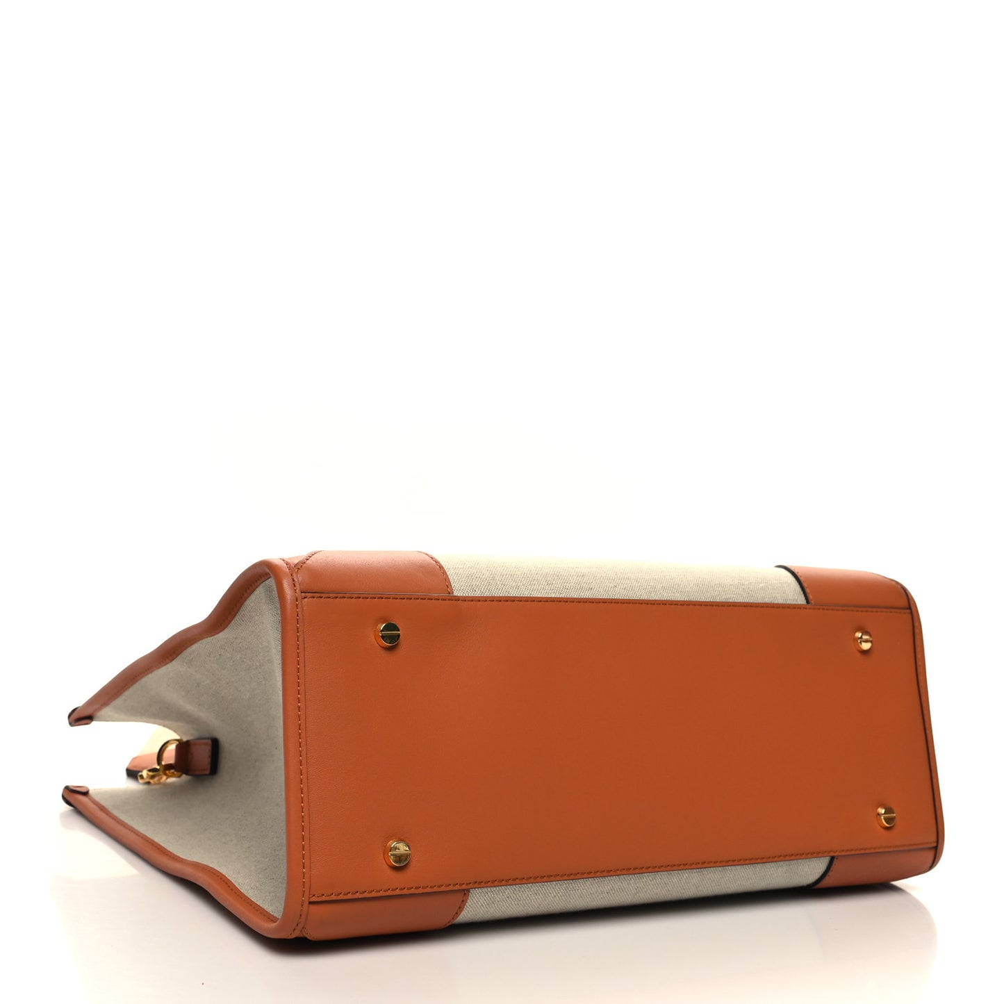 Calfskin Linen Large Munchen Tote Cognac