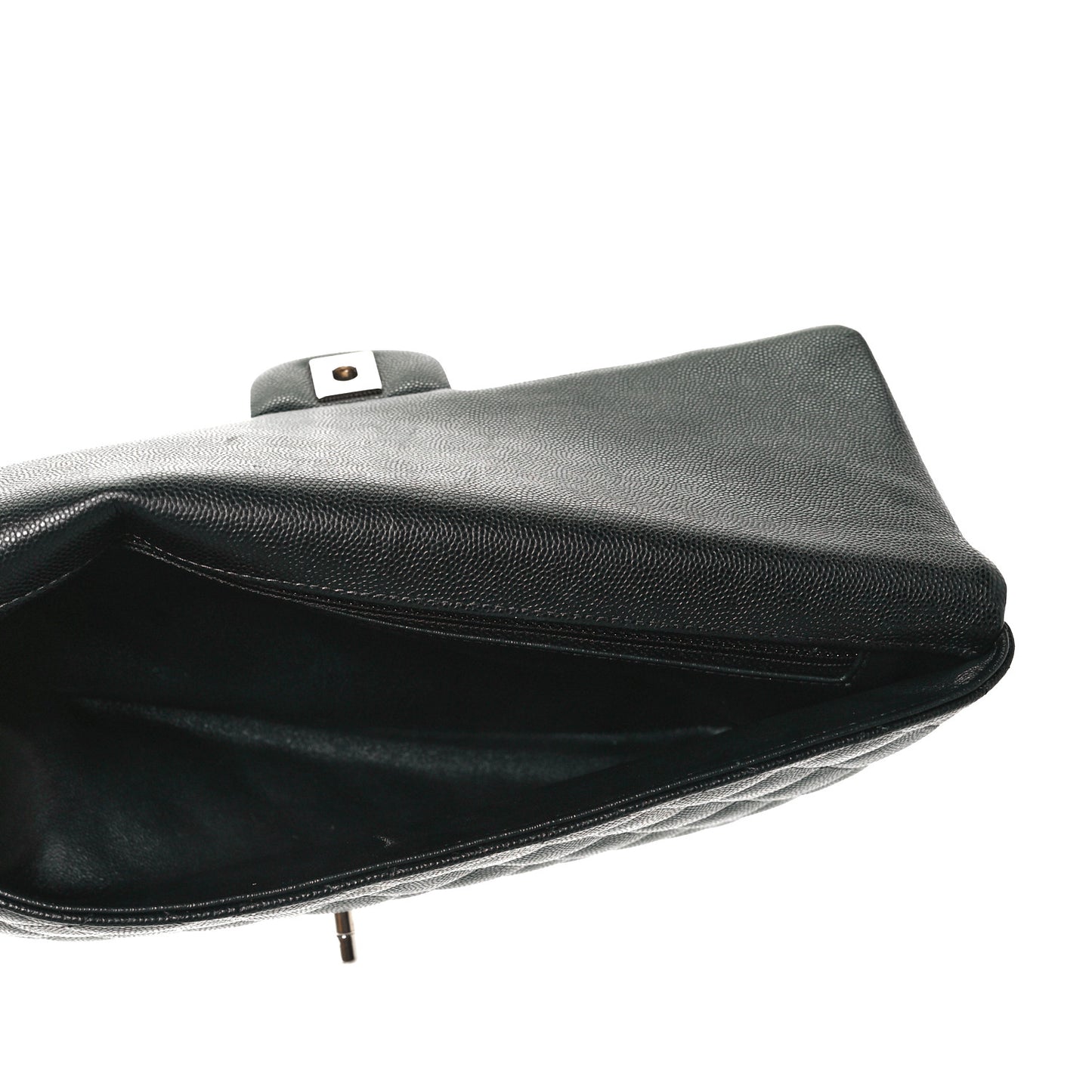 Caviar Quilted Flap Clutch Black