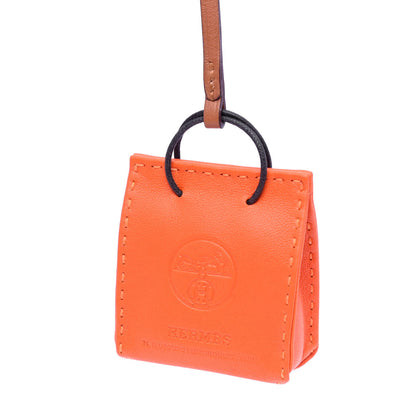 Hermes Milo Lambskin Swift Shopping Bag Charm Feu Gold 4 of 4