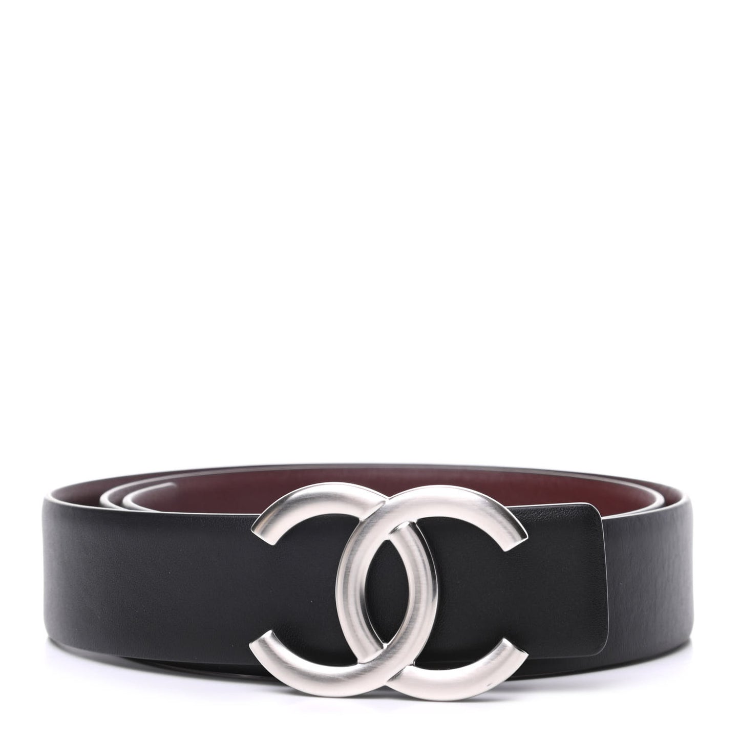 Calfskin CC Reversible Belt 80 32 Black Burgundy