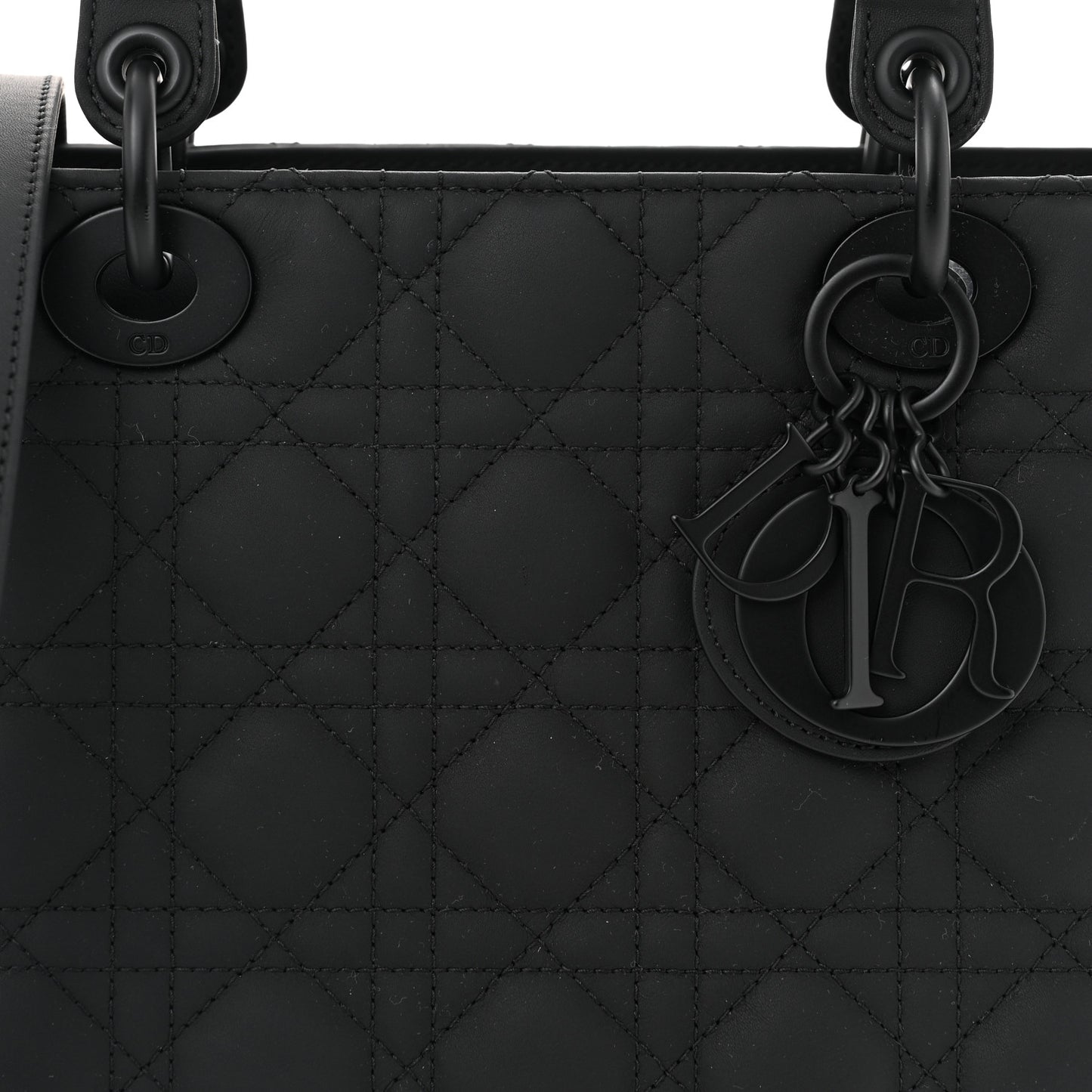 Ultra Matte Calfskin Cannage Medium Lady Dior Black