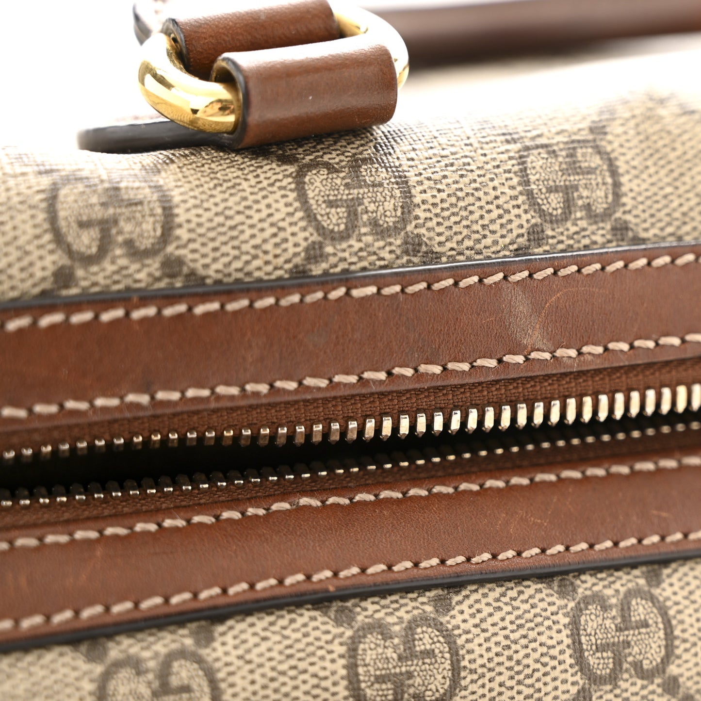 GG Supreme Monogram Medium Boston Beige Cuir