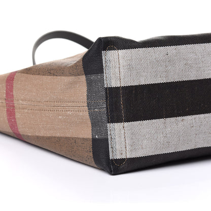 Burberry Coated Canvas Mega Check Medium Doodle Tote Black 7 of 8