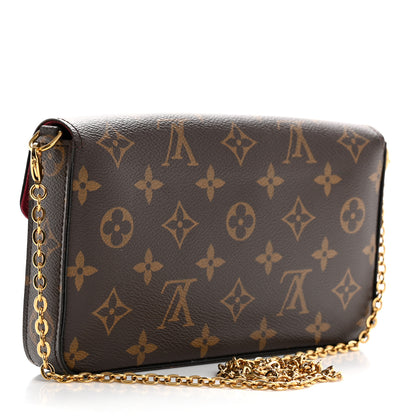Louis Vuitton Monogram Pochette Felicie Chain Wallet Fuchsia 4 of 10