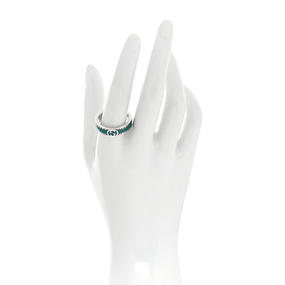 Gucci Sterling Silver Enamel Interlocking G Band 63 10.25 2 of 5
