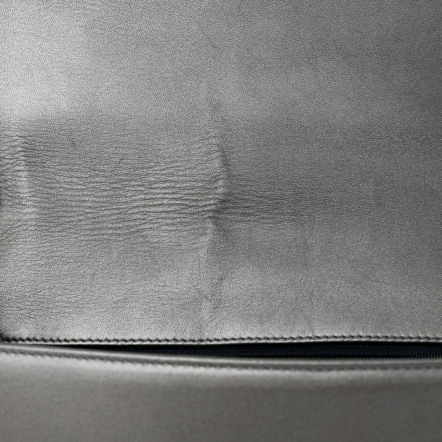 Metallic Lambskin Embossed Large Boy Cube Flap