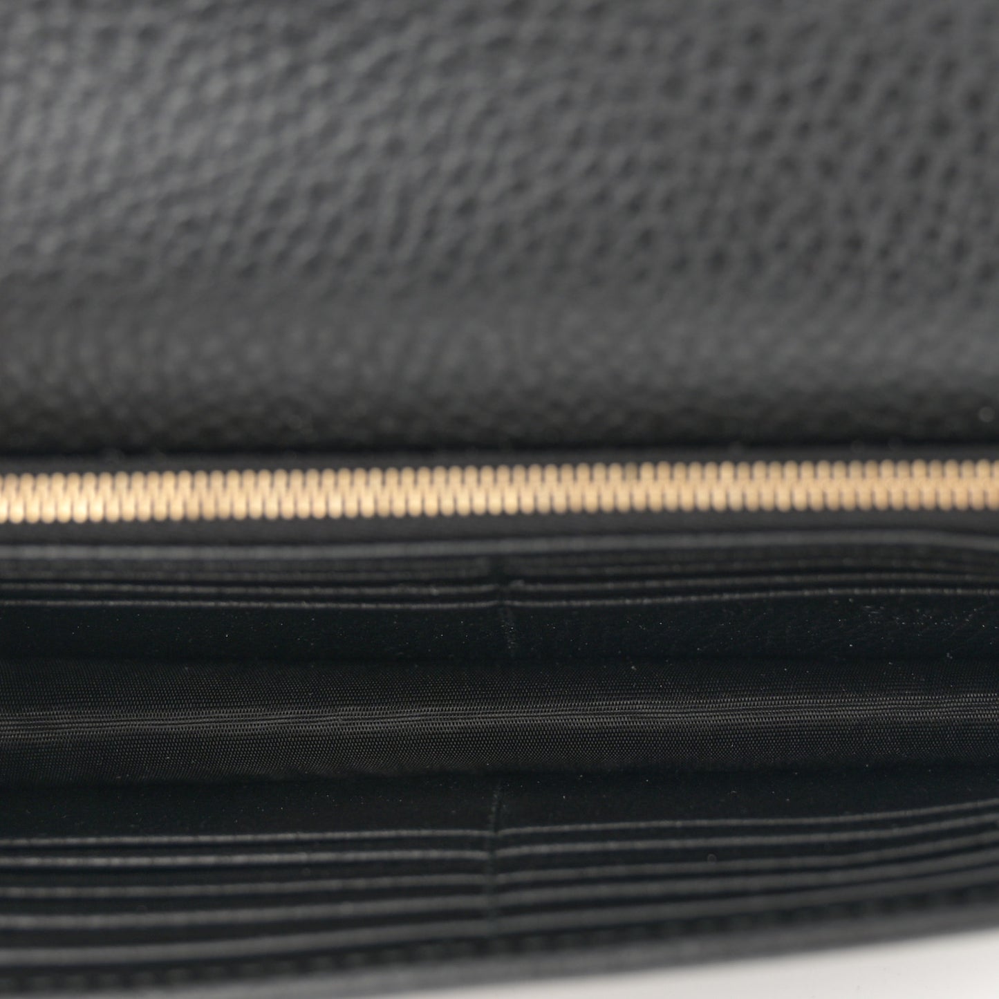 Dollar Calfskin Interlocking G Chain Wallet Black