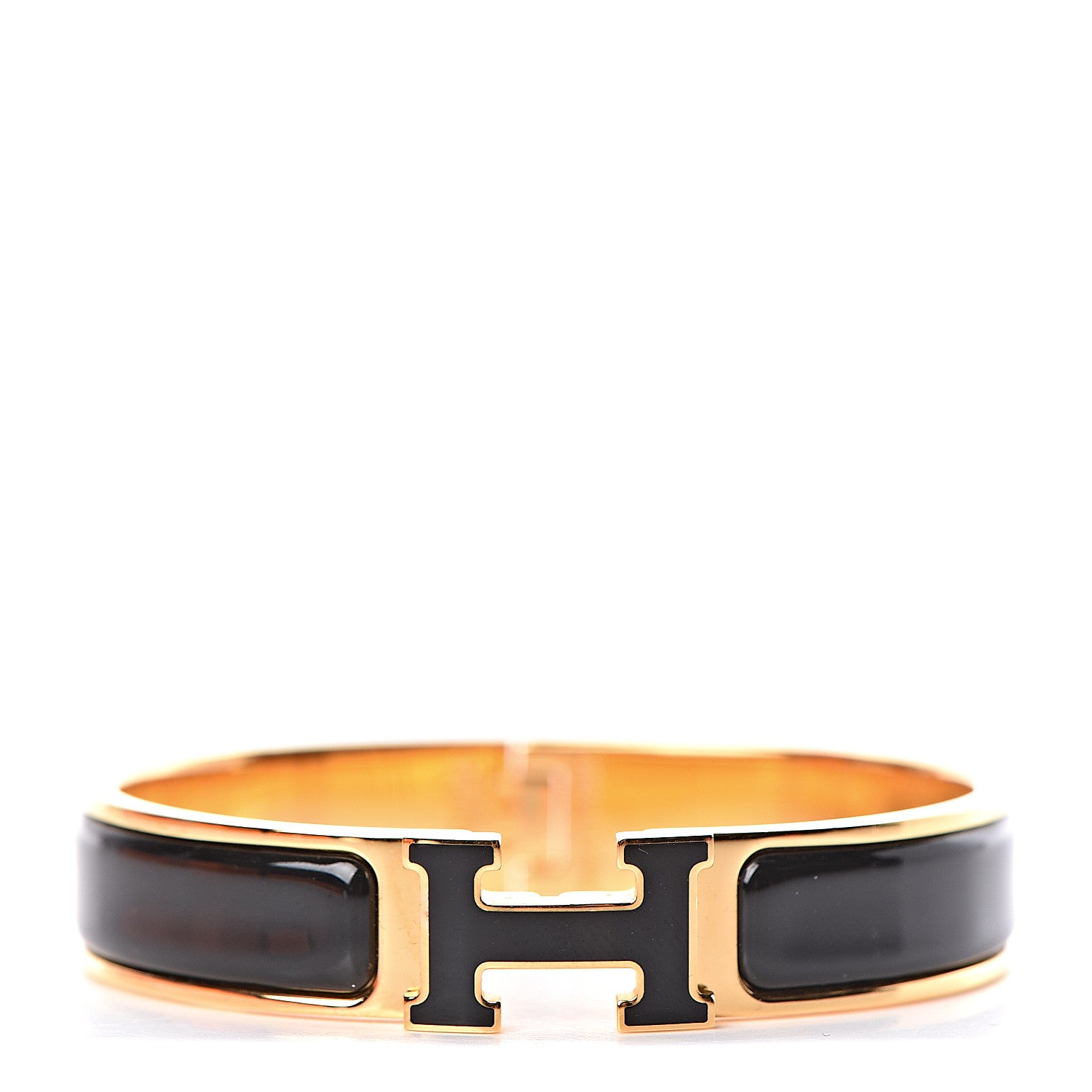 Hermes Enamel Narrow Clic Clac H Bracelet PM Black 1 of 5