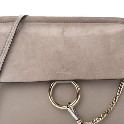 Chloe Calfskin Suede Medium Faye Shoulder Bag Motty Grey 11 of 11