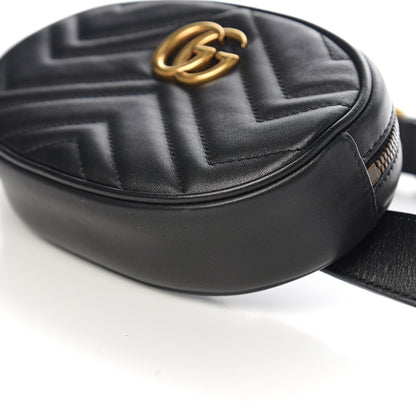 Gucci Calfskin Matelasse GG Marmont Belt Bag 85 34 Black 9 of 9