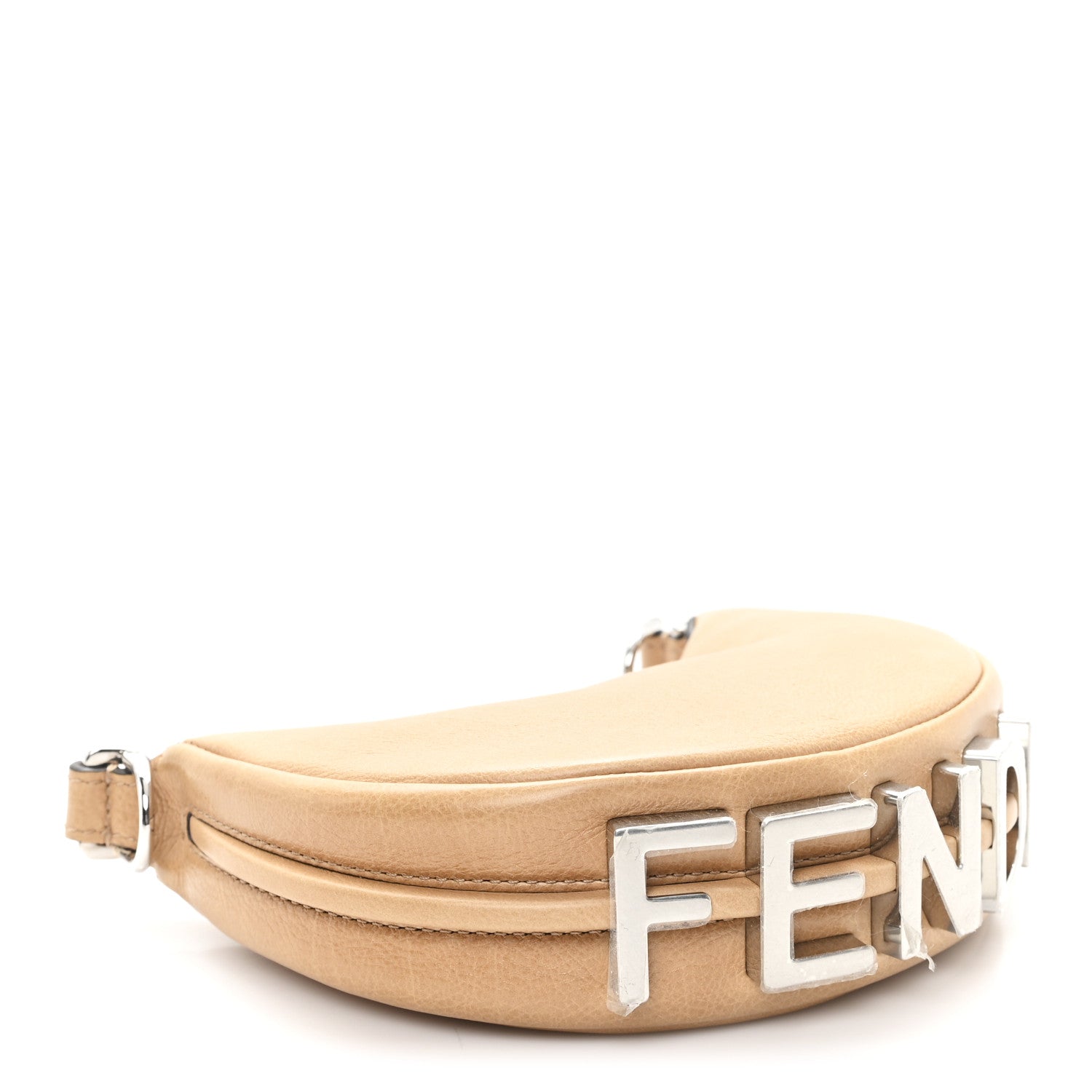 Fendi Vitello Grace Nano Fendigraphy Hobo Charm Miele Scuro