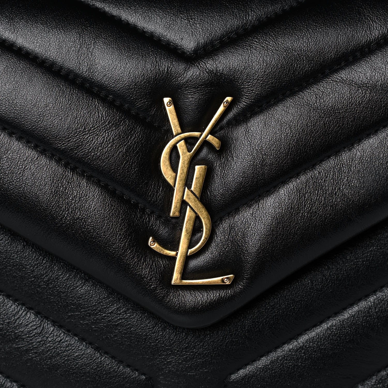 Saint Laurent Calfskin Y Quilted Monogram Small Loulou Chain Satchel Black 9 of 13
