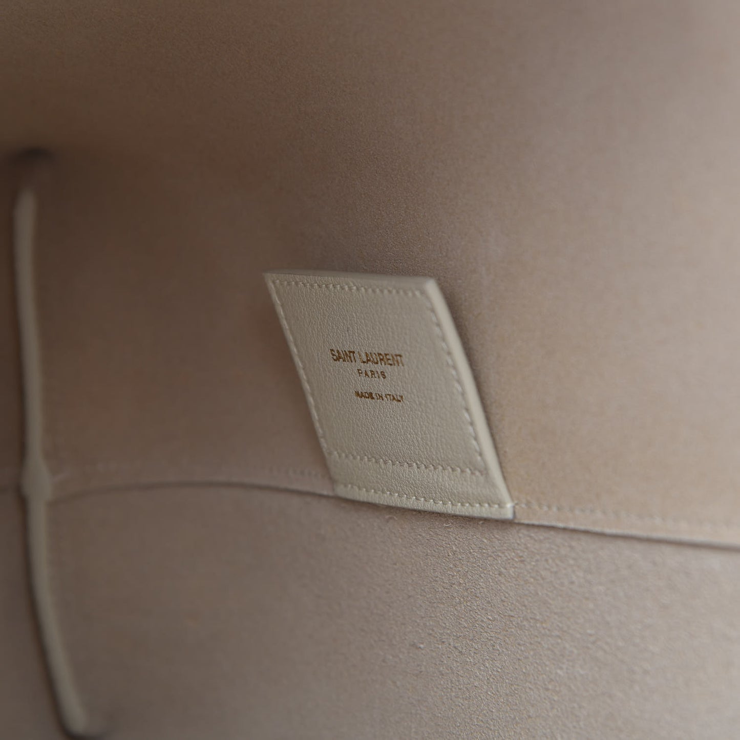 Calfskin Large Shopping Tote Crema Soft