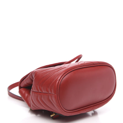 Gucci Calfskin Matelasse GG Marmont Flap Backpack Hibiscus Red 3 of 9