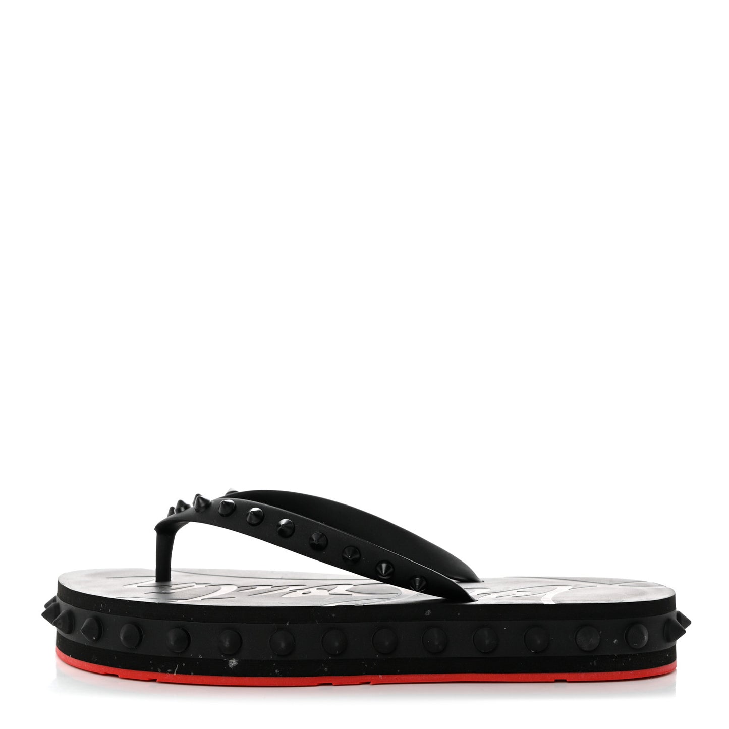 Rubber Spike Loubi Flip Flip Platform Sandals 38 Black