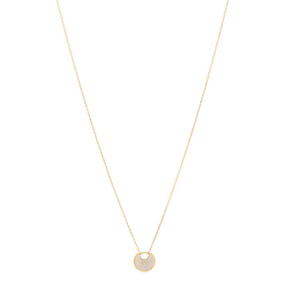 Cartier 18K Yellow Gold Diamond Mother of Pearl XS Amulette de Cartier Pendant Necklace 1 of 4