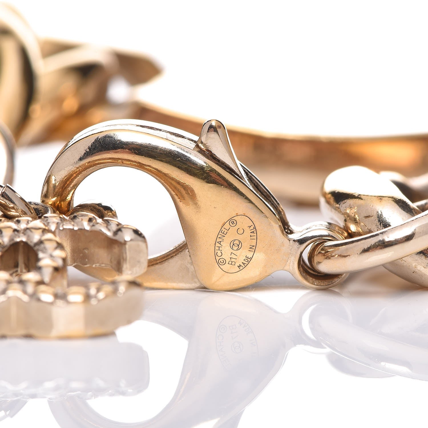Chanel Crystal CC Chain ID Bracelet Gold 4 of 5