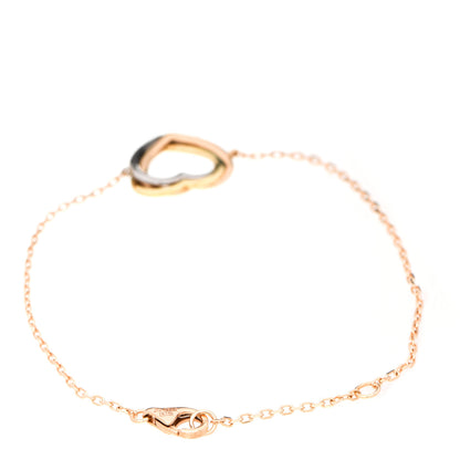 Cartier 18K Pink Yellow White Gold Trinity Heart Bracelet 2 of 5