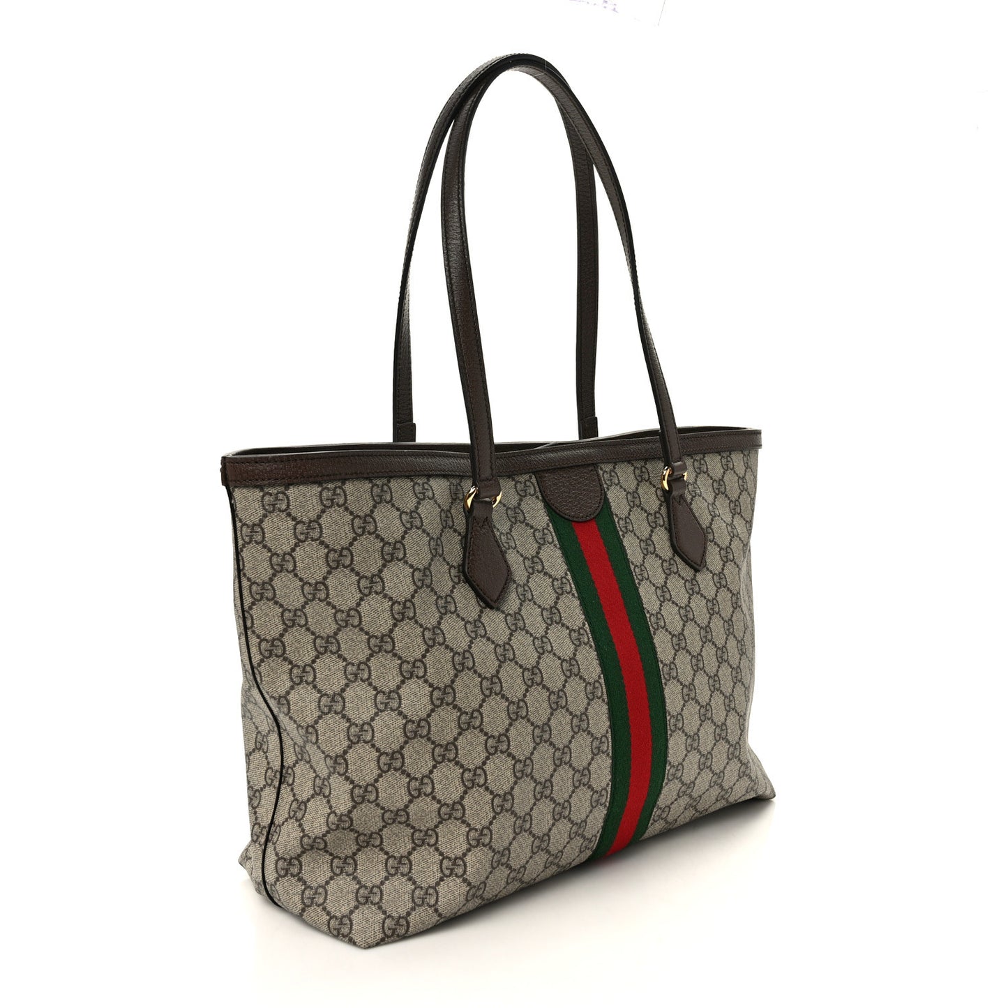 GG Supreme Monogram Medium Ophidia Shopping Tote Brown