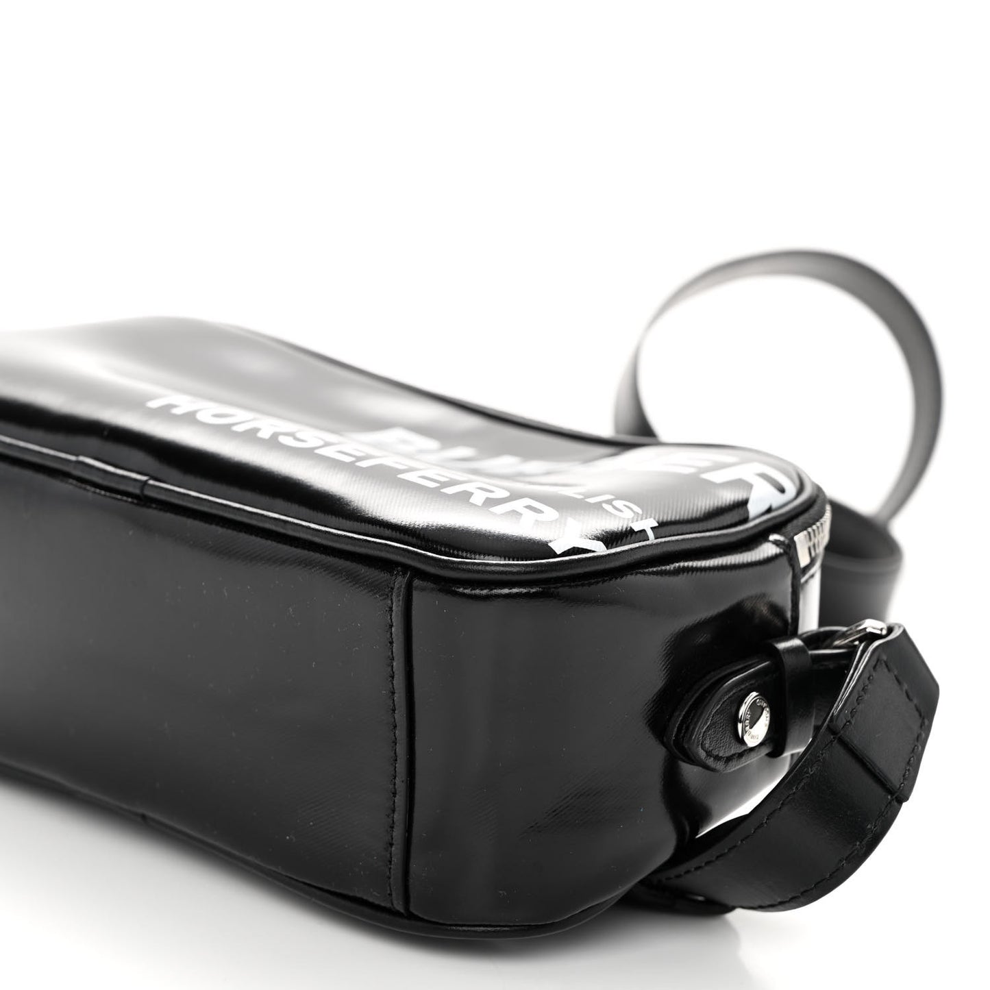 Coated Canvas Horseferry Print Micro Camera Bag Black