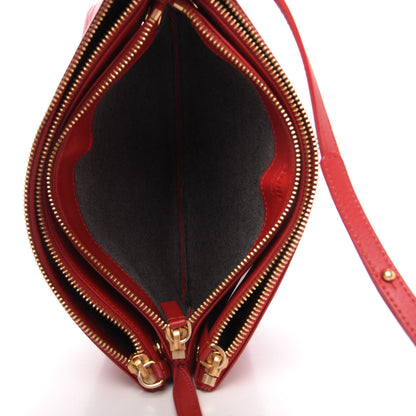 Celine Lambskin Large Trio Crossbody Bag Red 6 of 11