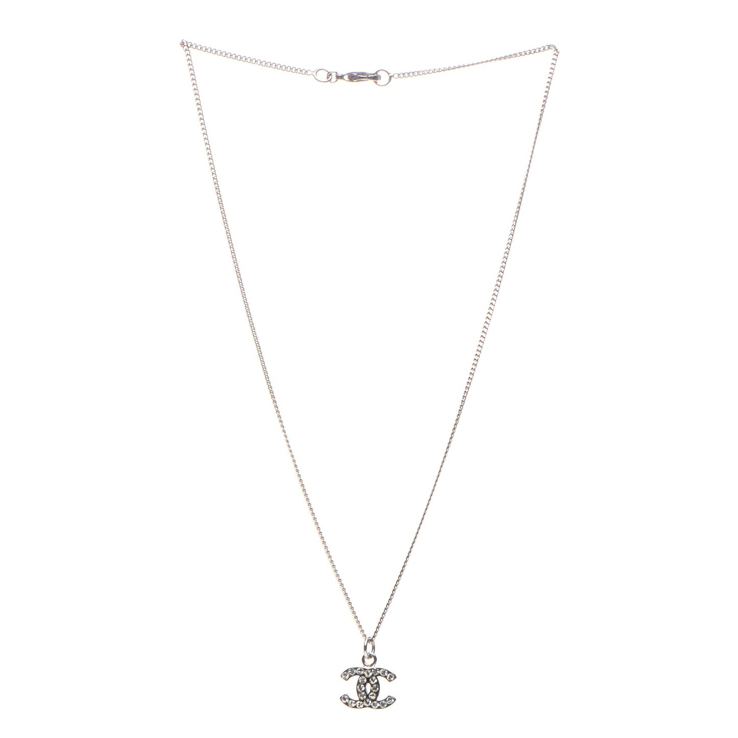 Crystal Timeless CC Necklace Silver