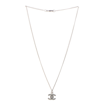 Chanel Crystal Timeless CC Necklace Silver 3 of 5