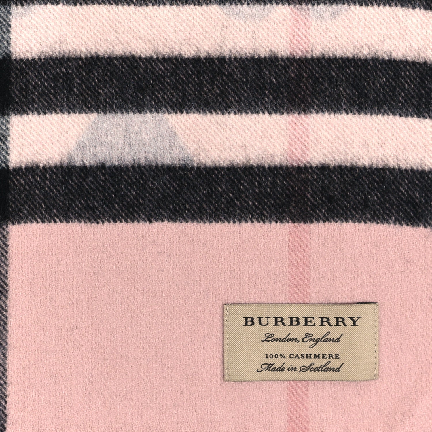 Burberry Cashmere Giant Heart Fringe Scarf Pink 3 of 4