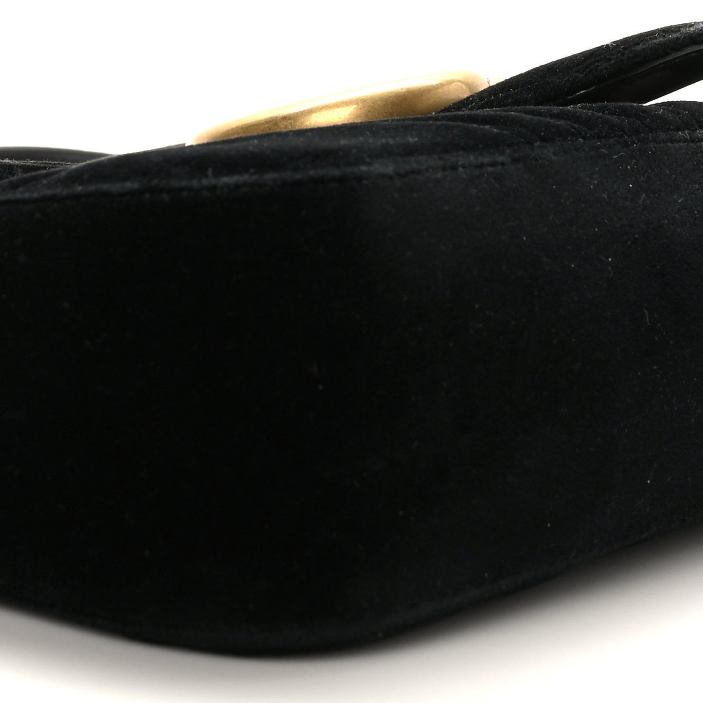 Velvet Matelasse Medium GG Marmont Shoulder Bag Black