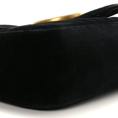 Gucci Velvet Matelasse Medium GG Marmont Shoulder Bag Black 8 of 9