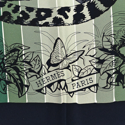 Hermes Silk Carre Jungle Love Rainbow Scarf 90 Marine Vert Petrole 2 of 5