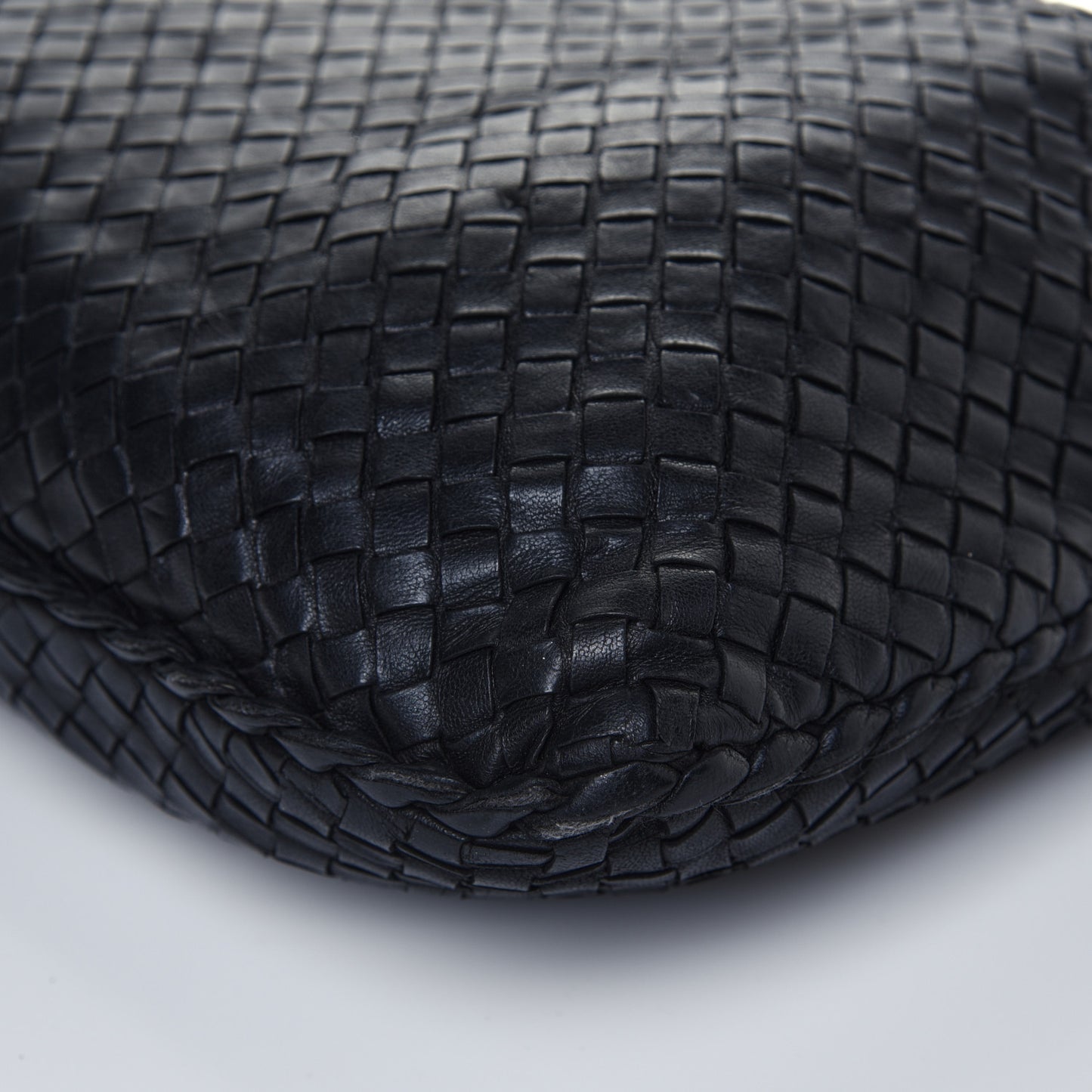 Nappa Intrecciato Large Veneta Hobo Black
