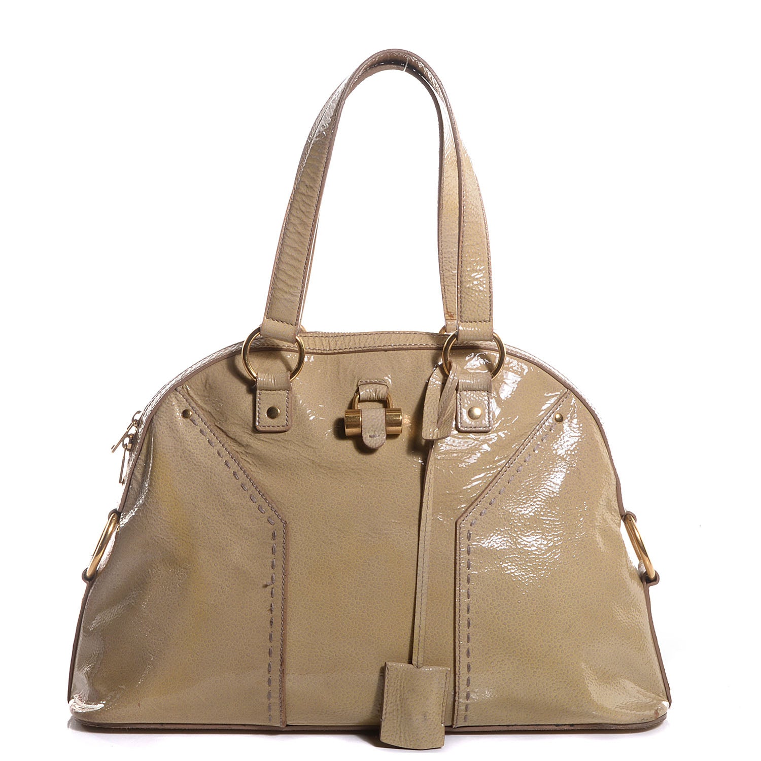 Saint Laurent Patent Large Muse Beige 1 of 8