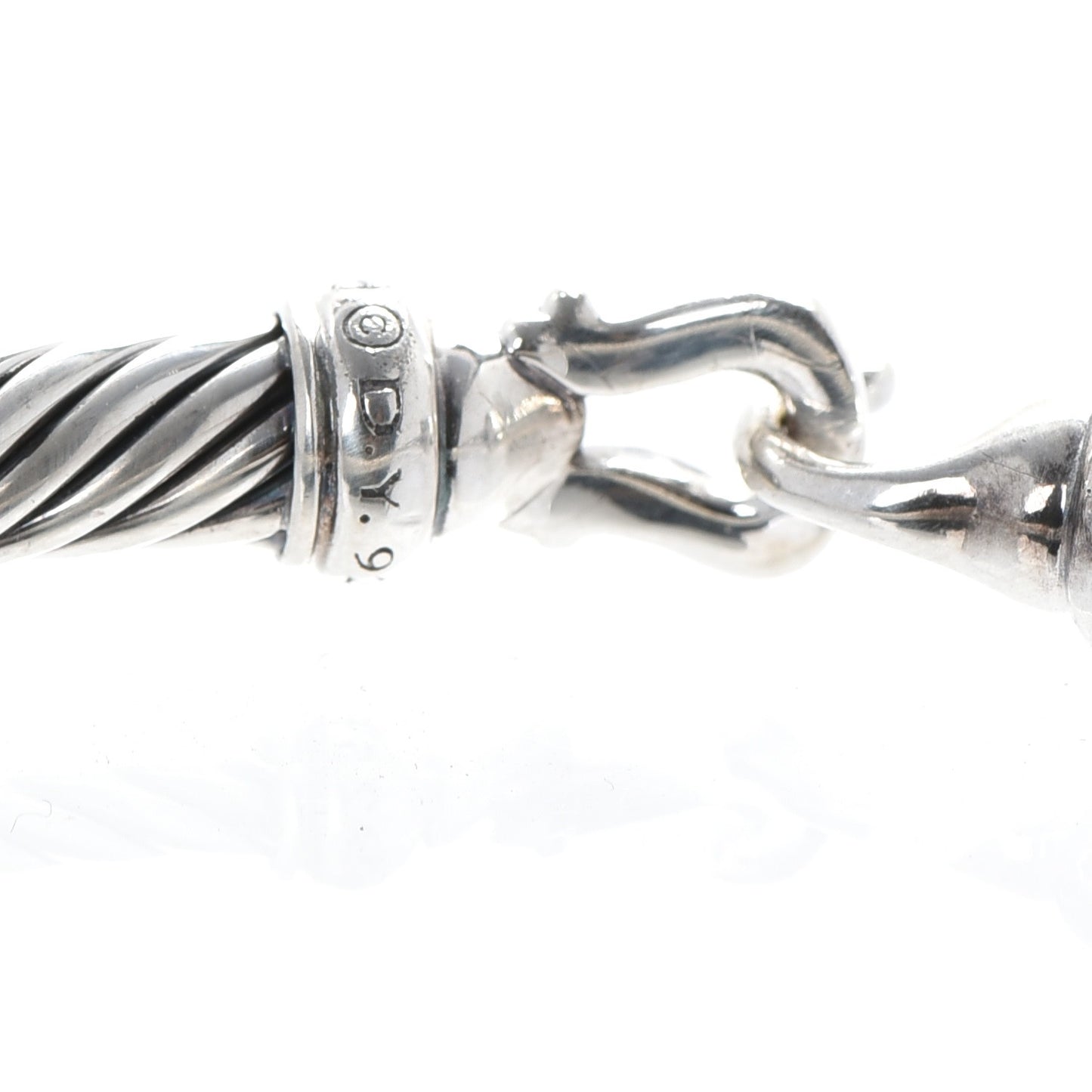 Sterling Silver Diamond 5mm Cable Buckle Bracelet